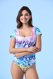 ECUPPER Square-Neck Short Sleeve Monokini