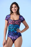 ECUPPER Square-Neck Short Sleeve Monokini