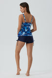 Ecupper Tankini Top V Neck Top Only Adjustable Shoulder Strap Swimsuits Built in Bra