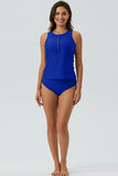 Ecupper Two Pieces Swimsuit swimming costume with shorts and Removable bra pads