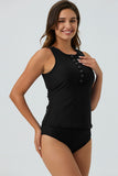 Ecupper Two Pieces Swimsuit swimming costume with shorts and Removable bra pads