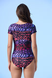 ECUPPER Square-Neck Short Sleeve Monokini