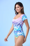 ECUPPER Square-Neck Short Sleeve Monokini