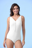 ECUPPER Button-Front Backless Monokini