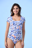 ECUPPER Square-Neck Short Sleeve Monokini