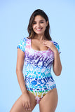 ECUPPER Square-Neck Short Sleeve Monokini