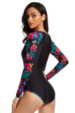 Printed Surfing One Piece Swimsuit